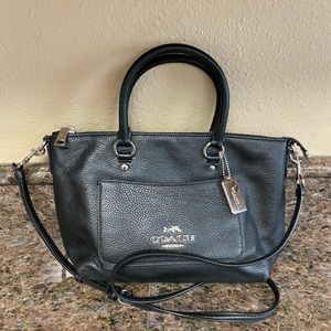 Coach Leather 31466 Mini Emma Satchel Black